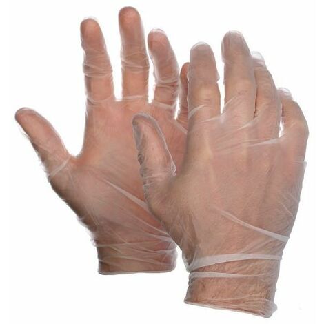 Boite de 100 gants vinyle transparents - Big Bross - Taille L - Transparent