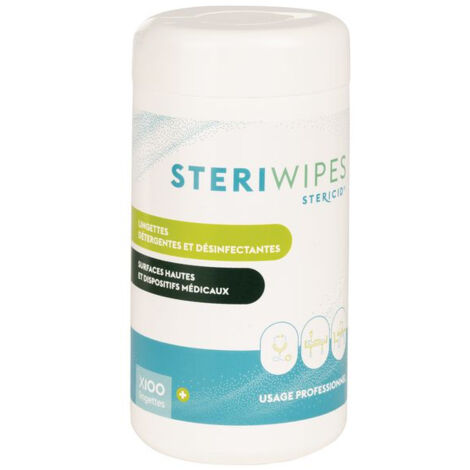 Boîte de 100 lingettes imbibées d'un produit désinfectant et antibactérien pour avoir un réseau pvc propre et sain