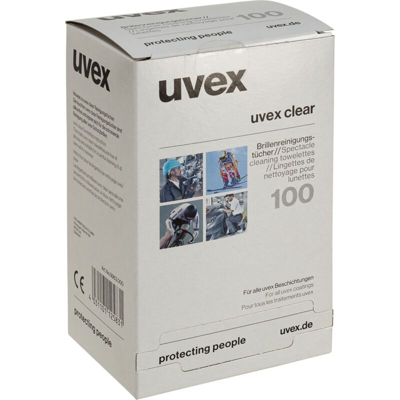 Uvex - Boîte de 100 lingettes nettoyantes