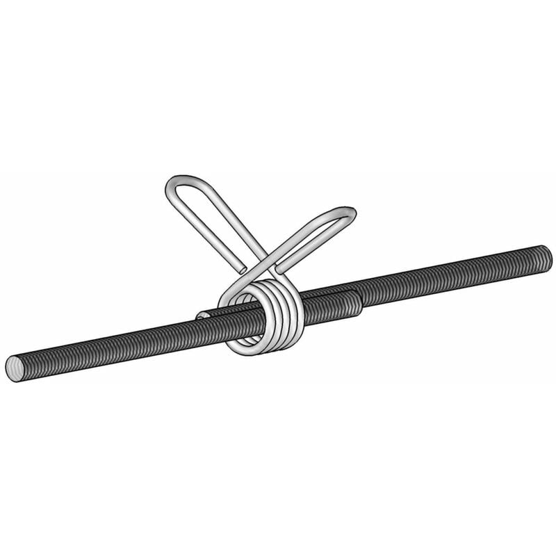 Boite de 100 - Ressort papillon rallonge tige filetée Ø6