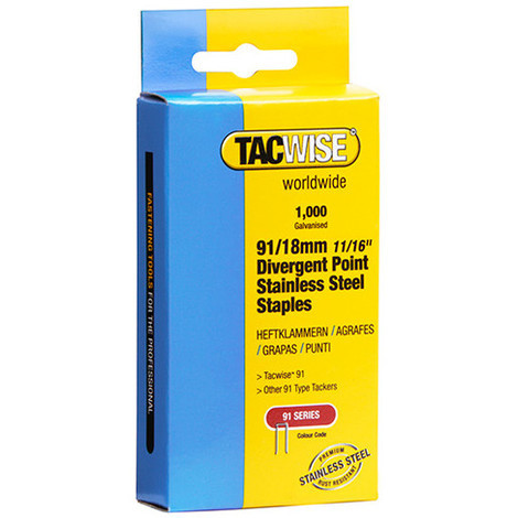 Tacwise Heavy Duty 91 Series 15 mm Agrafes Pour Agrafeuse 1000 
