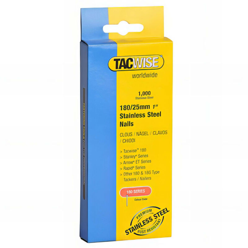 Boîte de 1000 clous en acier inoxydable type 180 l. 25 mm - TA-1066 Tacwise
