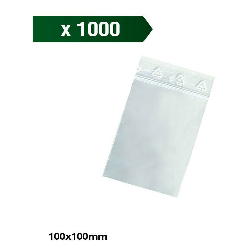 Boite de 1000 sachets zip 100x100mm - 50µ