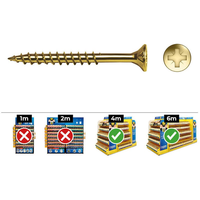 Vis à Bois Frais. Pz r / Parc Din Vloxp 6x70 Bicrom. + Lubr. Boîte 100 Uni. Celo