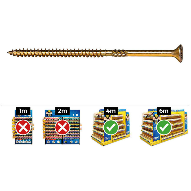 Boîte 100 pcs. vis à bois avell. pz r/parc din/ref vloxp 6x80 bichrom. + lubr. cello