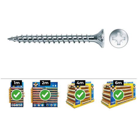 Boîte De 1000 Vis À Bois Pz Fraisées Din/Ref Vlox 3.5x20 Acier Zinqué + Lubr. Celo