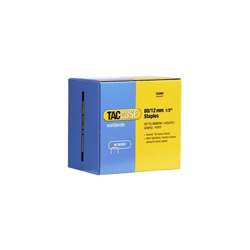 0384 10000 agrafes galvanisées 80/12 mm - Tacwise