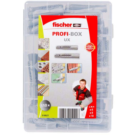 Boîte de 110 chevilles tous matériaux FISCHER 518527 nylon UX - Ø6-8-10 mm