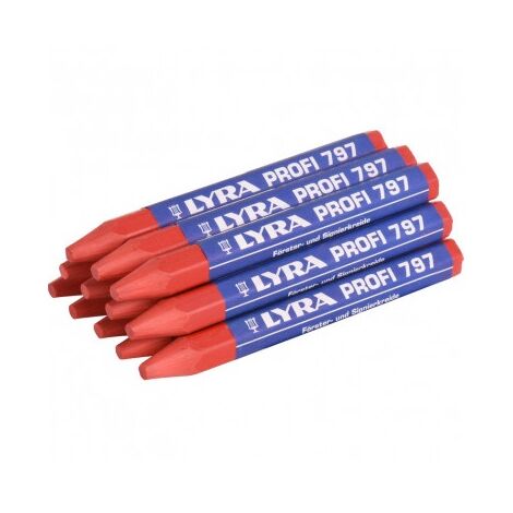 Crayon menuisier - 18 cm - Rouge - Lot de 5 - Bizline 790003..