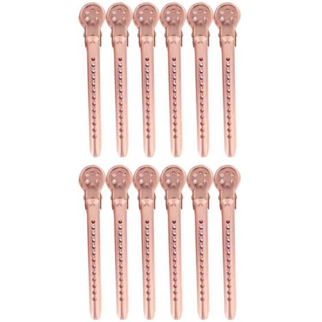 Boîte de 12 pinces à cheveux rouges pour coiffure professionnelle, idéales pour les salons de coiffure.