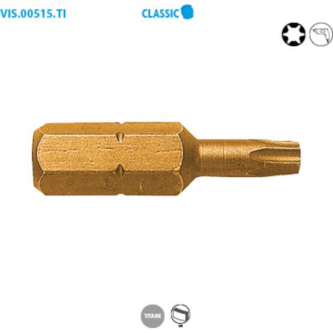Boite de 15 Embouts de vissage série 1/4''- TORX® TITANE Classic T30 Long. 25mm