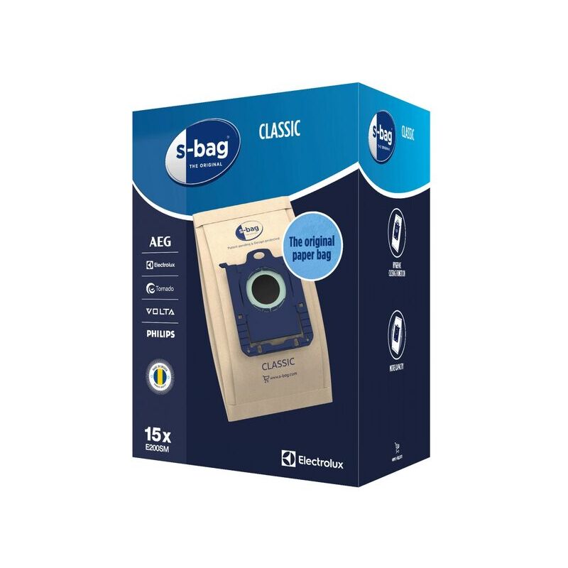 Boite de 15 sacs s-bag - E200M classic (9001688002) Aspirateur arthur martin, electrolux, aeg, zanussi