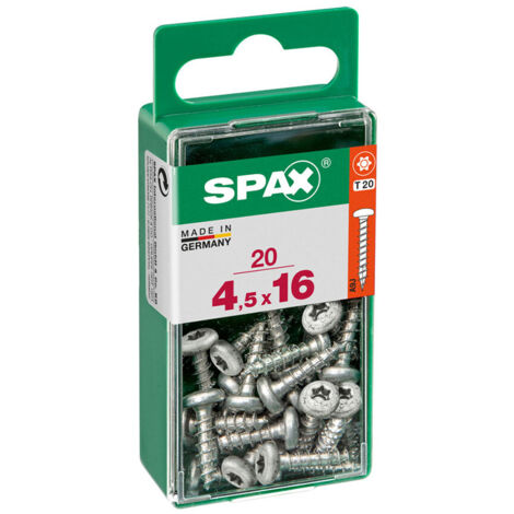 Boîte de 20 unités de vis à bois Spax à tête ronde Wirox 4,5x16mm Spax