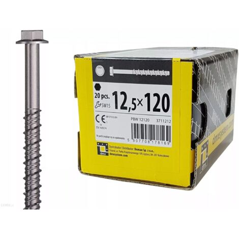Boîte de 20 vis d'ancrage béton 12,5 x 120