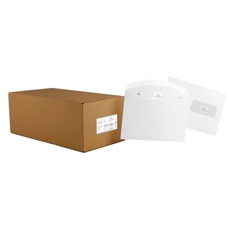 Boîte de 200 enveloppes La Couronne 162 x 229 mm avec fenêtre 45 x 100 mm blanche
