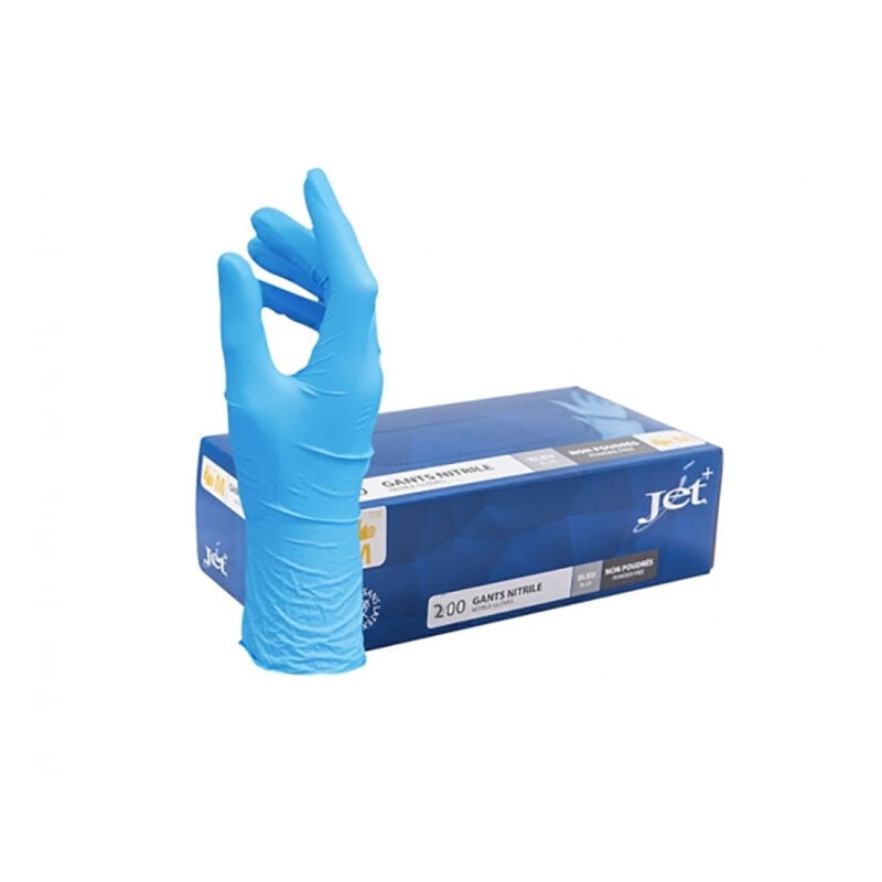 Orapi - Boite de 200 gants jetables Nitrile non poudrés tl bleu jet