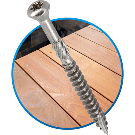 INOXMARE Boîte de 200 vis terrasse INOX A2, tête réduite crantée, TX25, D. 5 x 60 mm + embout offert - 98000506002