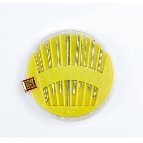 Boîte de 24 aiguilles à coudre - aiguilles nacrées - assortiment multicolore d'aiguilles à coudre de différentes tailles, coffret rond d'aiguilles à coudre à la main (couleurs aléatoires)