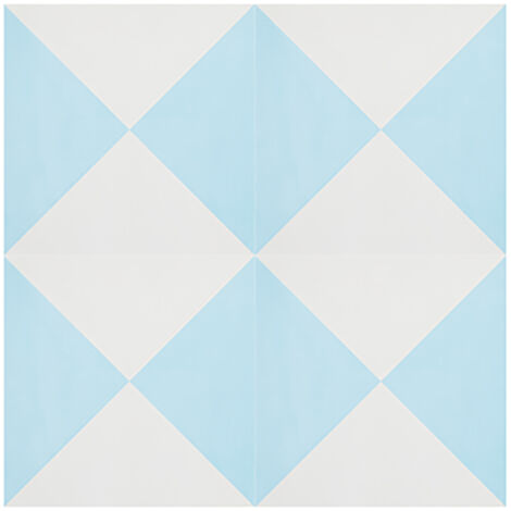 Boite de 24 Carreaux de ciment véritable 0,96m2 / Carreaux de ciment artisanaux pour sol et mur coloris Bleu - l.20 x L.20cm