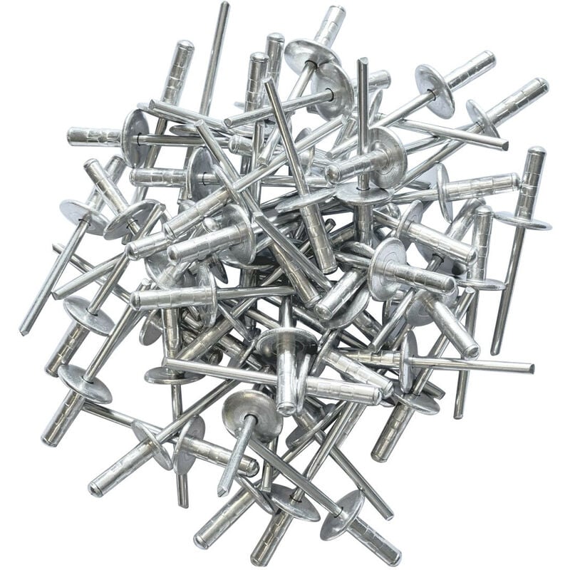 Boite de 250 rivets pop multi serrage de 4.8x16 a tete extra large 16 mm