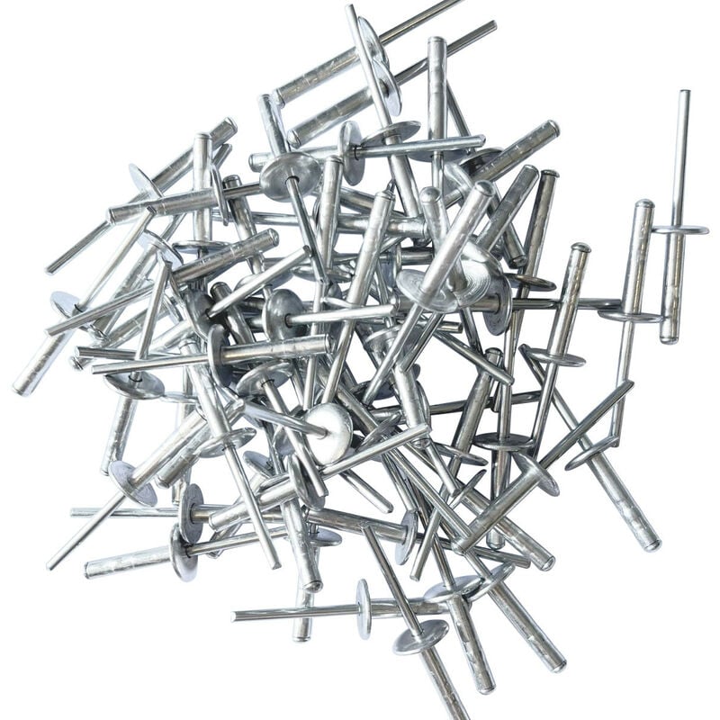 Boite de 250 rivets pop multi serrage de 4.8x25 a tete extra large 16mm