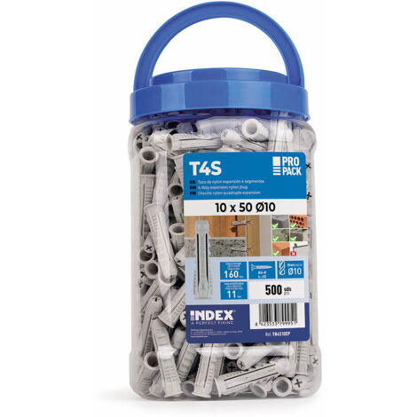 SALVADOR ESCODA Seau de cheville quadruple expansion pour tout type de materiaux - Nylon Ø10 x 50 - Seau de 300