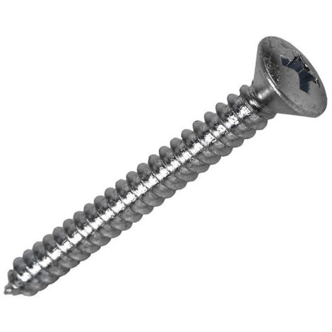 Boîte de 35 unités de vis à tôle autotaraudeuse à tête plate en zinc 2,9x9,5mm Fadix