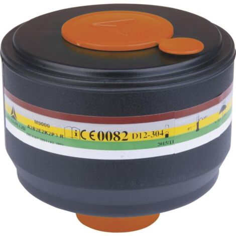 Boîte de 4 cartouches filtrantes antigaz et antivapeur A2B2E2K2P3 réutilisables M9001 Delta Plus Noir Unique