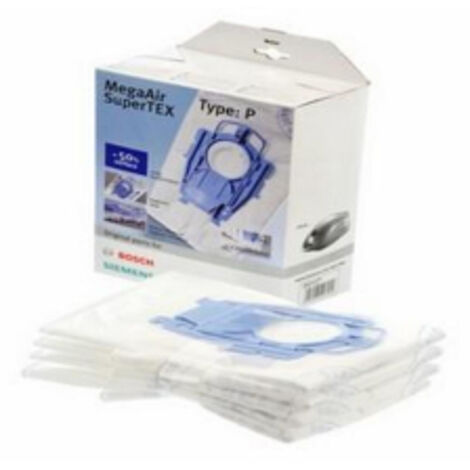 Boite de 4 sacs type P + 1 micro filtre (166385-49755) (00468264) Aspirateur BOSCH, SIEMENS