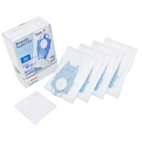 Boite de 4 sacs type P + 1 micro filtre (166385-49764) (00468264) Aspirateur BOSCH, SIEMENS