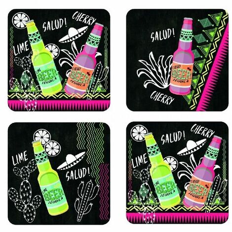 Boite de 4 sous verres TEQUILA