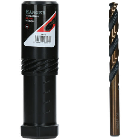 Boite de 5 forets métaux HSS taillés meulés diamètre 8,5mm - HANGER - 155150