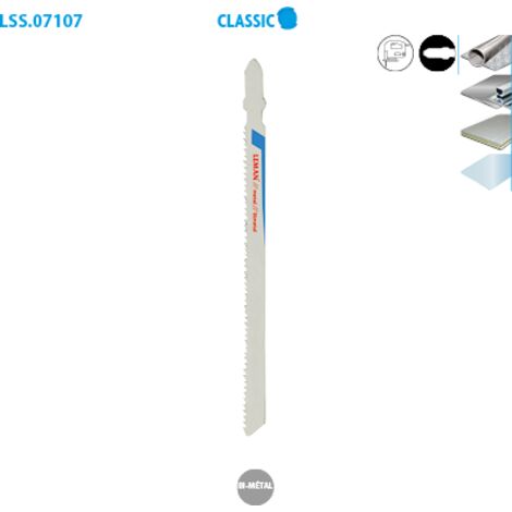 Boite de 5 lames scie sauteuse coupe droite bi métal Classic