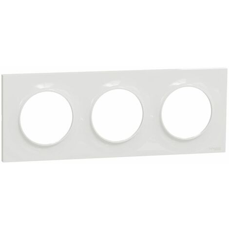 Plaque triple Odace Styl blanc S520706 Schneider lot de 2 plaques