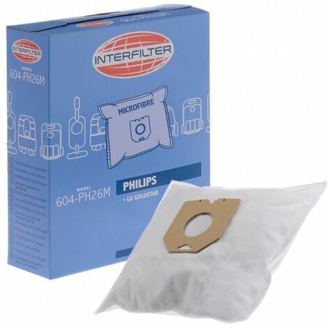 Boîte de 5 sacs microfibres (35601433) Aspirateur PHILIPS, LG, BEKO, FRIAC, NILFISK