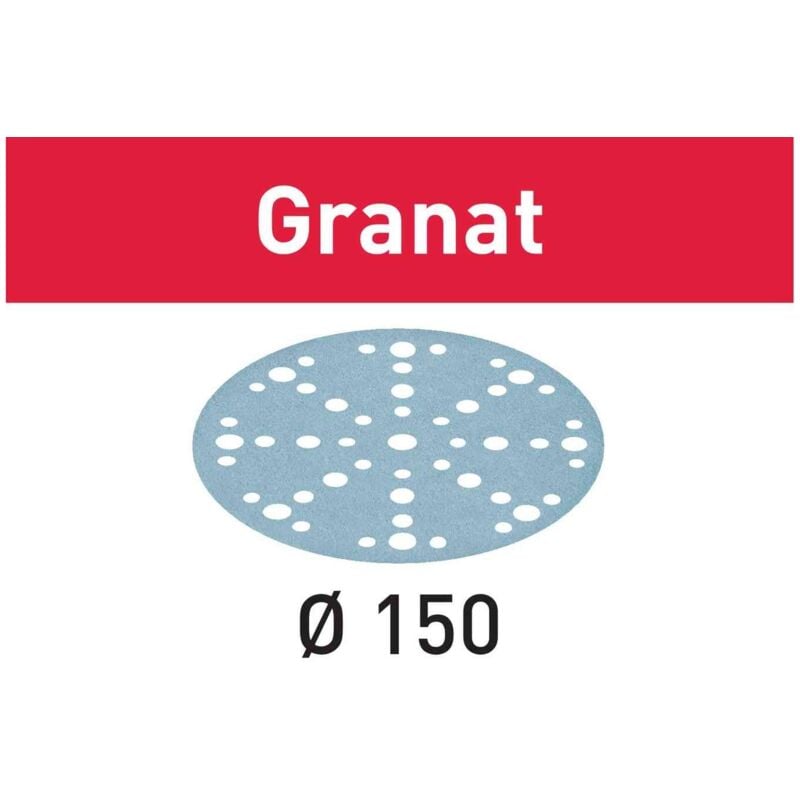 Boîte 100 disques abrasifs Granat 150mm Grain 180 – Festool 575166
