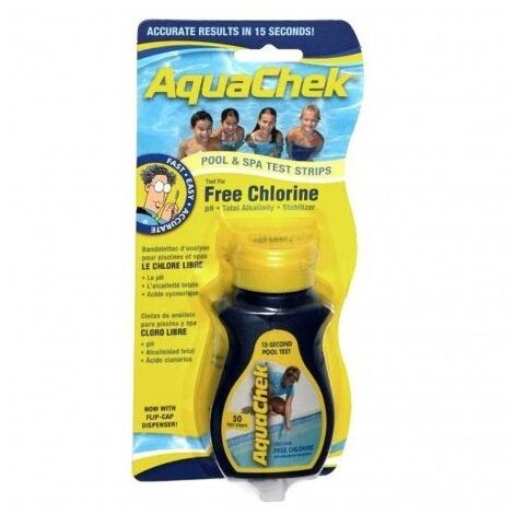 Boîte de 50 bandelettes de test Aquachek jaune 4-en-1