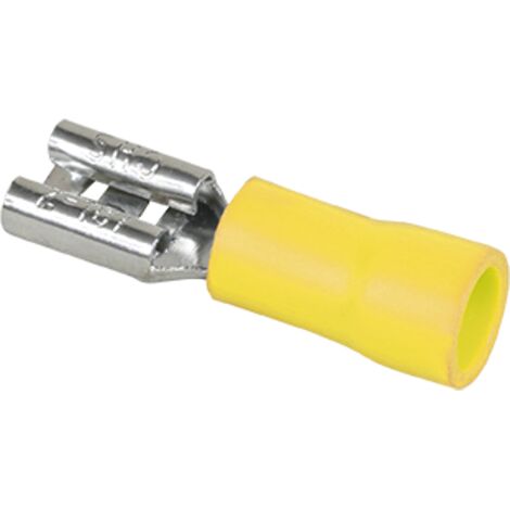 Boite de 50 cosses femelles partiellement isolées 4 à 6mm² - Jaune
