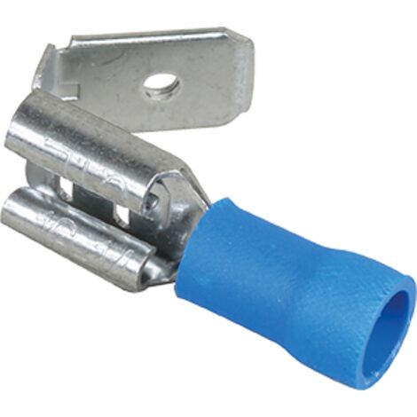 Boite de 50 cosses mâles/femelles pour languette 6,35x0,8mm 1,5 à 2,5mm² - Bleu