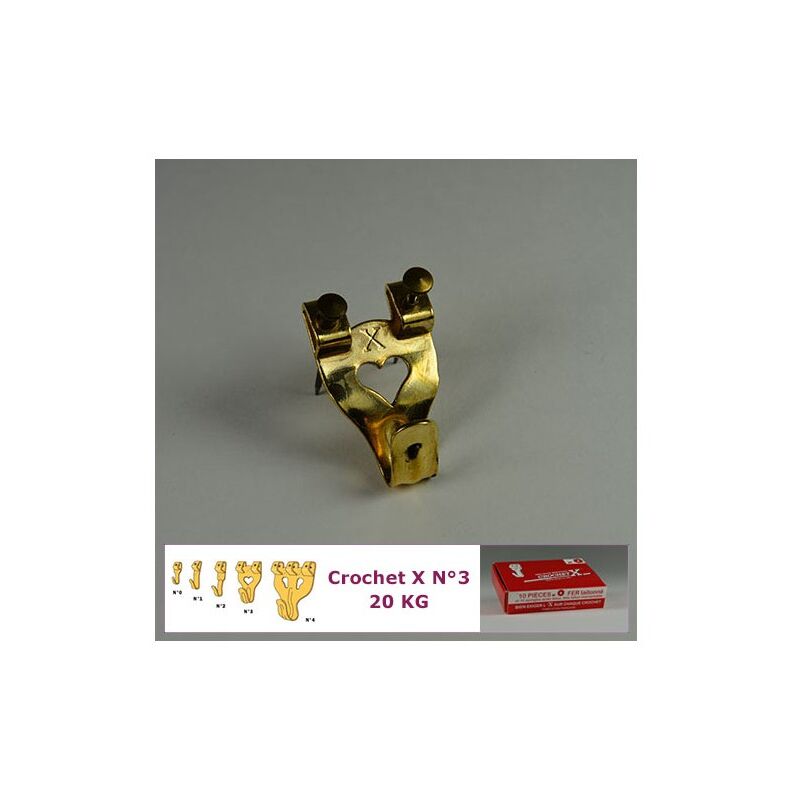 Boite de 50 crochets x N°3 jusqu'à 20 kg