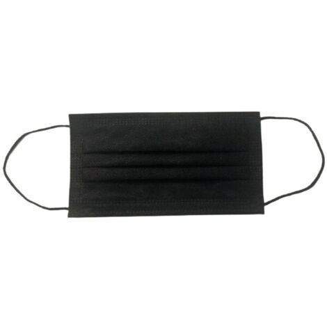Boîte de 50 masques respiratoires jetables 3 plis Type II R BFE  98 % noir - MASQUES10