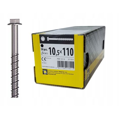 Boîte de 50 vis d'ancrage béton 10,5 x 110