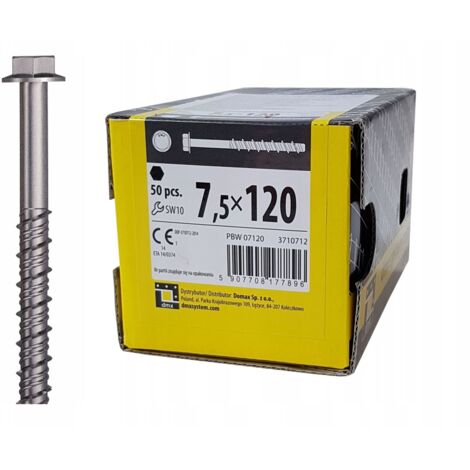 Boîte de 50 vis d'ancrage béton 7,5 x 120
