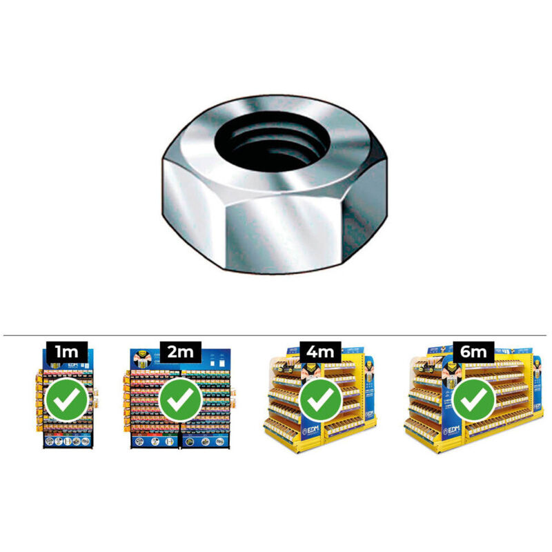 Boite de 250 ecrous hexagonaux 934 zinc. 8APOLLON