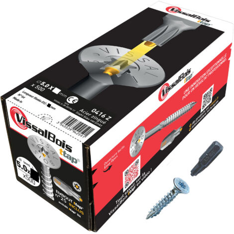 Boite de 500 vis agglo Torx5 zinguées à filetage partiel torx/ttap ailette 30/35mm - diam 5 mm - Longueur 35 mm mm - Diamètre 5  mm
