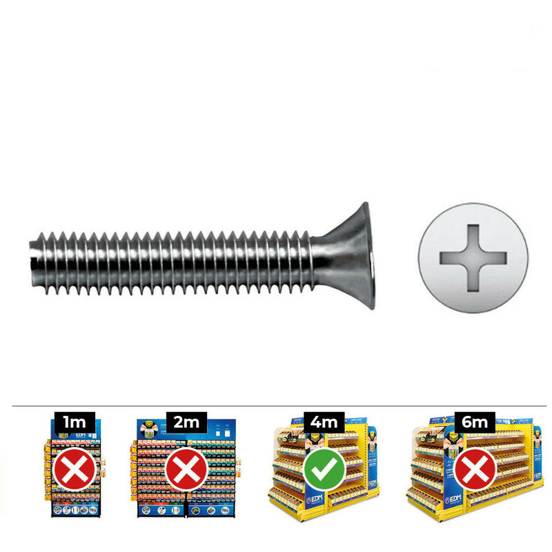 Boite de 500 vis metriques a tete fraisee phillips din/ref965 4x20 zinque