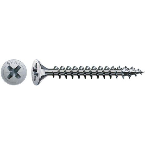 Boîte de 75 vis à bois spax tête plate wirox 5,x20mm spax.