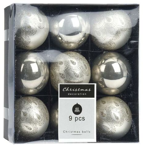 Boîte de 9 boules de Noël couleur vison - talla