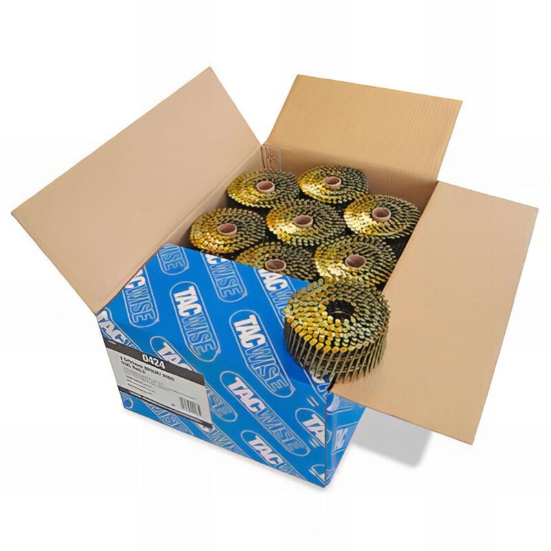 Boîte de 9000 clous à tête plate, annelés en rouleau D. 2,5 x 55 mm - Tacwise - 0424