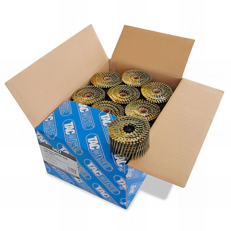 Boîte de 9000 clous à tête plate, annelés en rouleau d. 2,5 x 64 mm Tacwise 0427